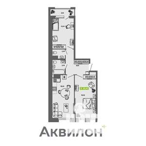 2-к квартира, вторичка, 65м2, 3/16 этаж