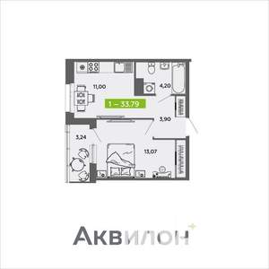 1-к квартира, вторичка, 34м2, 10/16 этаж