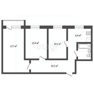 3-к квартира, вторичка, 62м2, 7/9 этаж