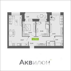 3-к квартира, вторичка, 77м2, 10/11 этаж