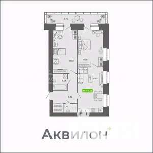2-к квартира, вторичка, 64м2, 2/11 этаж