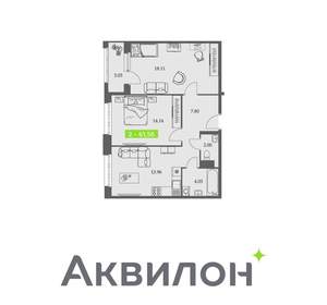 2-к квартира, вторичка, 62м2, 9/11 этаж