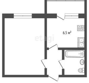 1-к квартира, вторичка, 30м2, 5/5 этаж