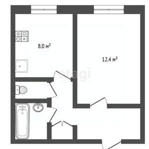 1-к квартира, вторичка, 32м2, 1/9 этаж