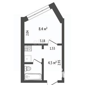 Студия квартира, вторичка, 17м2, 1/10 этаж