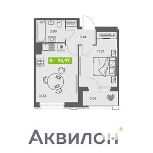 1-к квартира, вторичка, 36м2, 3/16 этаж