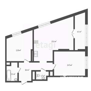 2-к квартира, сданный дом, 70м2, 10/15 этаж