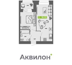 1-к квартира, вторичка, 38м2, 8/11 этаж