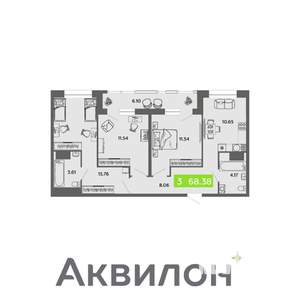 3-к квартира, вторичка, 68м2, 7/16 этаж