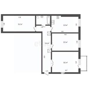 3-к квартира, вторичка, 80м2, 5/5 этаж