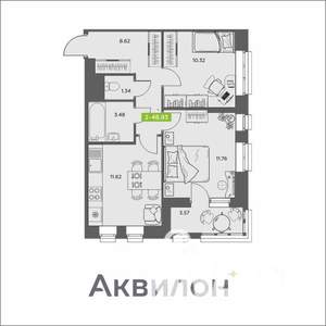 2-к квартира, вторичка, 49м2, 14/16 этаж