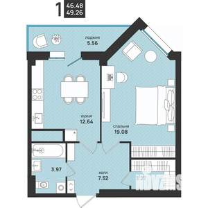 1-к квартира, вторичка, 49м2, 13/13 этаж