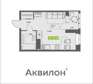 Студия квартира, вторичка, 26м2, 12/16 этаж