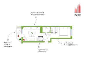 Студия квартира, вторичка, 44м2, 3/14 этаж