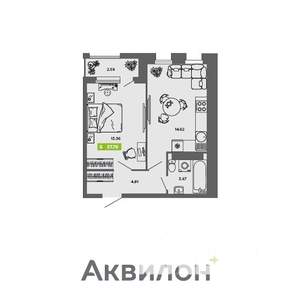 1-к квартира, вторичка, 38м2, 9/16 этаж