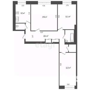3-к квартира, вторичка, 68м2, 2/9 этаж