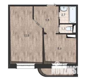 1-к квартира, вторичка, 34м2, 8/9 этаж