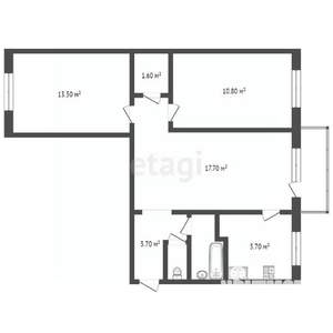 3-к квартира, вторичка, 58м2, 4/5 этаж