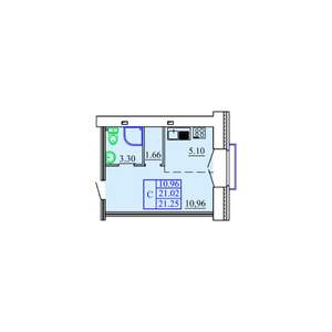 Студия квартира, вторичка, 21м2, 1/9 этаж