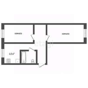 2-к квартира, вторичка, 44м2, 1/5 этаж