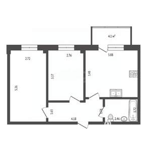 2-к квартира, вторичка, 49м2, 3/4 этаж