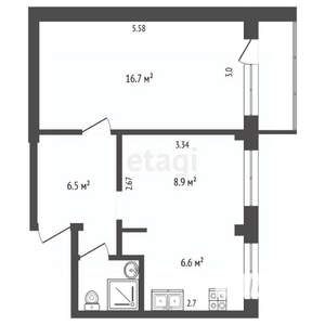 2-к квартира, вторичка, 41м2, 5/5 этаж