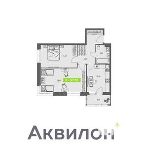 2-к квартира, вторичка, 58м2, 4/8 этаж