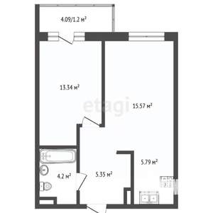 1-к квартира, вторичка, 45м2, 8/11 этаж