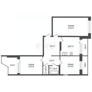 3-к квартира, вторичка, 71м2, 8/9 этаж