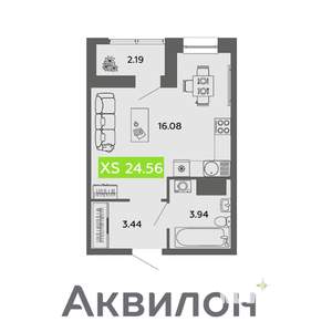 Студия квартира, вторичка, 25м2, 12/16 этаж