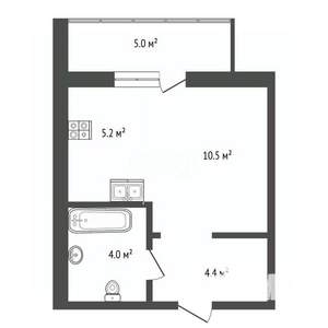 Студия квартира, вторичка, 24м2, 9/16 этаж