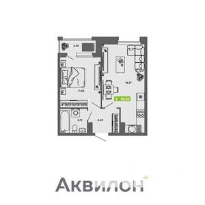 1-к квартира, вторичка, 39м2, 15/16 этаж