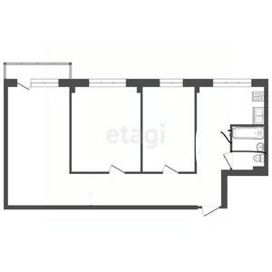 3-к квартира, вторичка, 50м2, 2/9 этаж