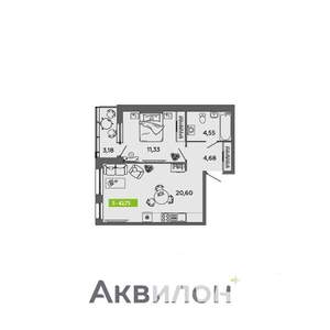 1-к квартира, вторичка, 43м2, 2/16 этаж