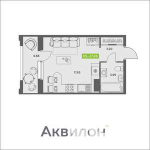 Студия квартира, вторичка, 27м2, 8/16 этаж