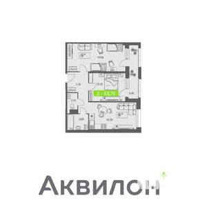2-к квартира, вторичка, 64м2, 3/11 этаж