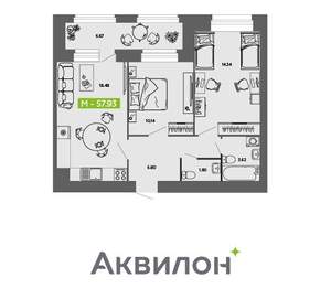 2-к квартира, вторичка, 58м2, 4/11 этаж