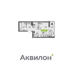 Студия квартира, вторичка, 28м2, 9/16 этаж