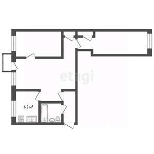3-к квартира, вторичка, 56м2, 5/5 этаж