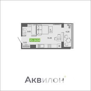 Студия квартира, вторичка, 24м2, 14/16 этаж