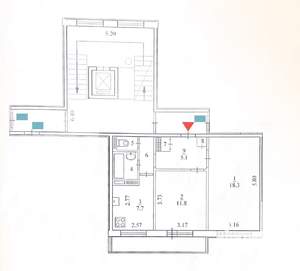 2-к квартира, вторичка, 50м2, 8/9 этаж