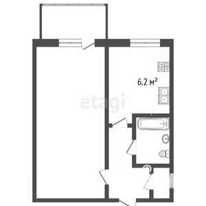 1-к квартира, вторичка, 29м2, 2/5 этаж