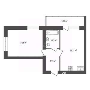 2-к квартира, вторичка, 40м2, 8/8 этаж