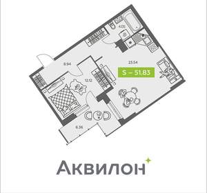1-к квартира, вторичка, 52м2, 7/8 этаж