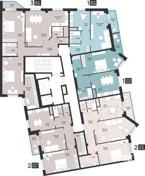 2-к квартира, вторичка, 74м2, 2/13 этаж