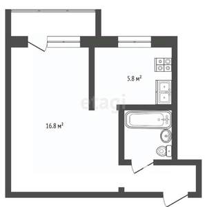 1-к квартира, вторичка, 31м2, 4/5 этаж