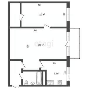 2-к квартира, вторичка, 45м2, 2/5 этаж