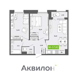 2-к квартира, вторичка, 58м2, 15/16 этаж