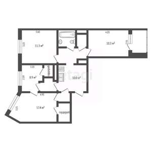 4-к квартира, вторичка, 63м2, 2/9 этаж