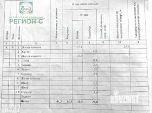 3-к квартира, вторичка, 62м2, 9/10 этаж